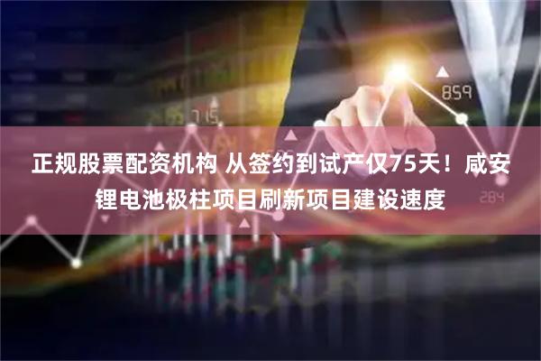 正规股票配资机构 从签约到试产仅75天！咸安锂电池极柱项目刷新项目建设速度